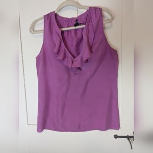 🩷 J.Crew Ruffled Pink Sleeveless Top ultra feminine day to night